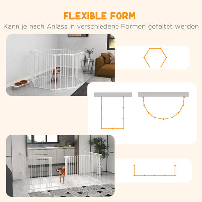 Puppyren – Puppybox – Hondenren – Huisdierenren – Speelren – Staalframe – Dubbellaags Slot – 90 cm Hoog – Wit