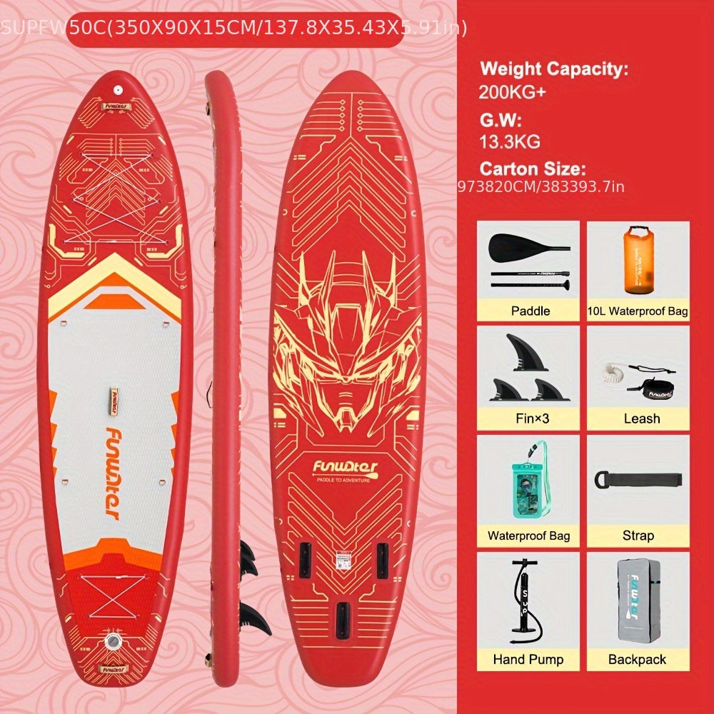 Paddleboard – Stand Up Paddle – SUP Board – Watersportboard – Crimson Cyber Wave Paddleboard – Duurzaam PVC – Lichtgewicht & Stabiel