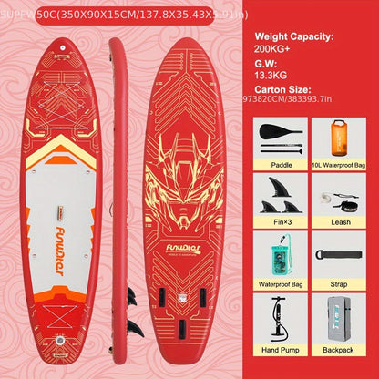 Paddleboard – Stand Up Paddle – SUP Board – Watersportboard – Crimson Cyber Wave Paddleboard – Duurzaam PVC – Lichtgewicht & Stabiel