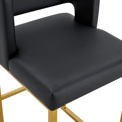 2 Sets of Nordic-Style Black Bar Stools | Square Design with Golden Metal Legs for a Sleek And Comfortable Look, Designed to Meet Diverse Product Needs, Metal Material, Assembled