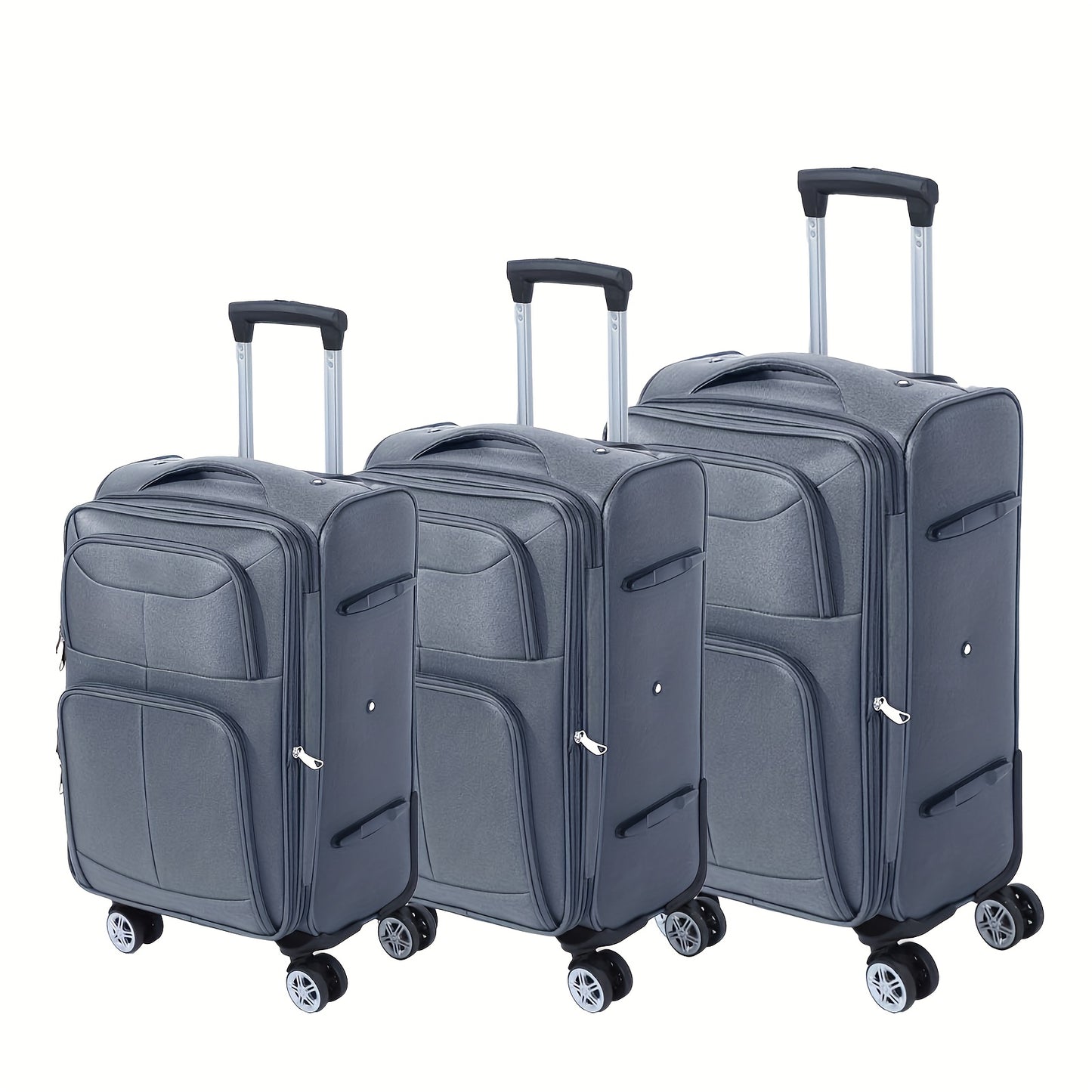 Reiskoffer – Kofferset – Bagageset – Trolley – Handbagage – 3-delig Military Green – Krasbestendig Oxford Materiaal – 360° Draaibare Zwenkwielen