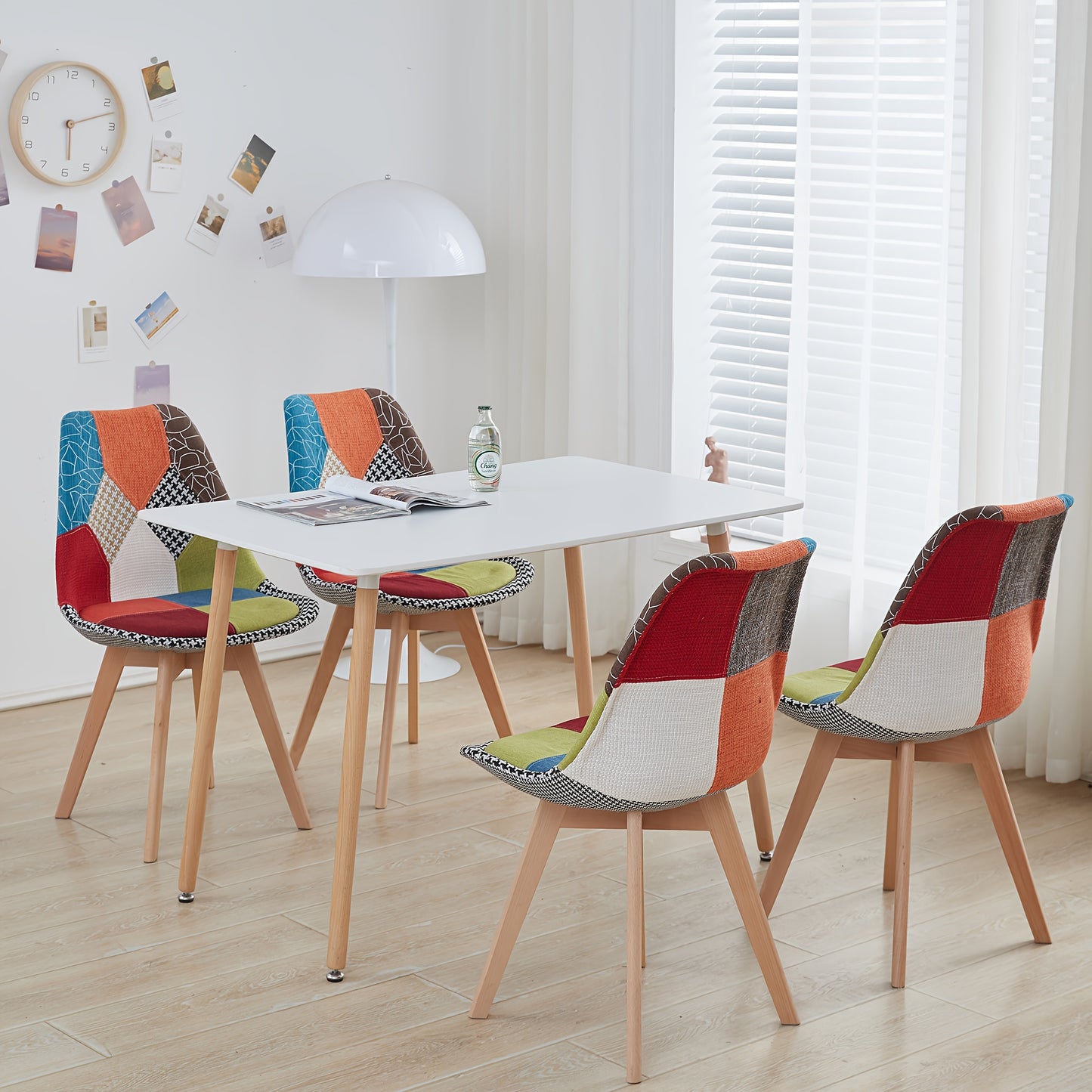 Eetkamerstoelen – Stoelen – Kuipstoelen – Keukenstoelen – Scandinavische Stoelen – Set Van 4 – Ergonomisch Design – Linnen Bekleding Met Houten Poten