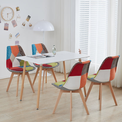 Eetkamerstoelen – Stoelen – Kuipstoelen – Keukenstoelen – Scandinavische Stoelen – Set Van 4 – Ergonomisch Design – Linnen Bekleding Met Houten Poten