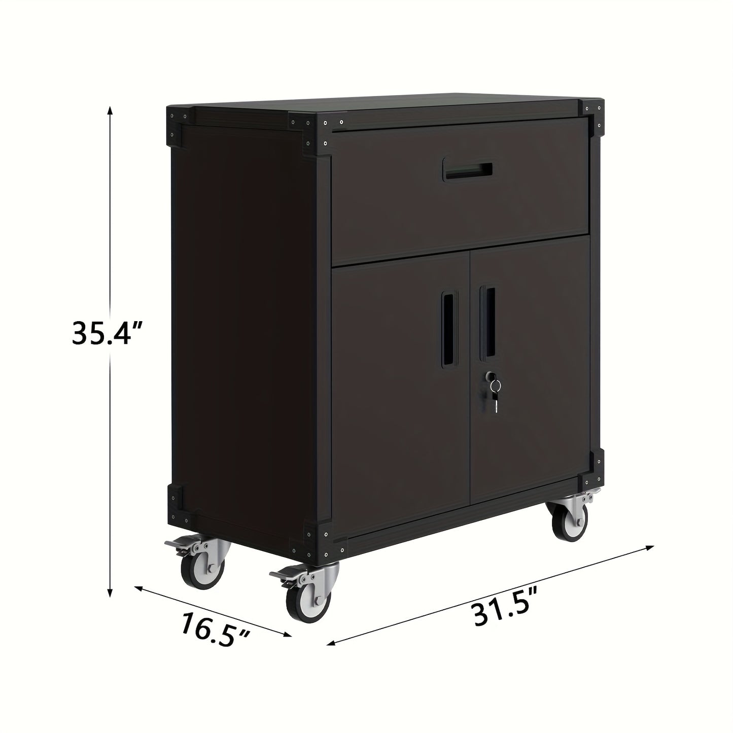 Werkplaatskast – Opbergkast – Gereedschapskast – Magazijnkast – Metalen Kast – 80x41x90 cm – Verstelbare Legplanken – 2 Afsluitbare Deuren