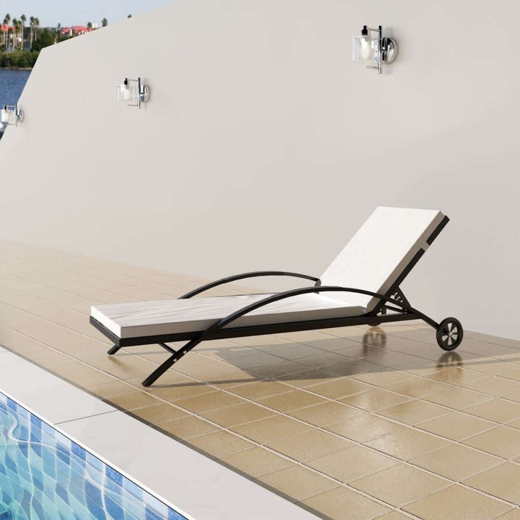 Lounge Stoel – Tuinstoel – Loungestoel Met Wielen – Buitenstoel – Rattan Stoel – Weerbestendig PE-Rattan – Verstelbare Rugleuning - QUORE