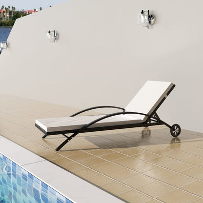 Lounge Stoel – Tuinstoel – Loungestoel Met Wielen – Buitenstoel – Rattan Stoel – Weerbestendig PE-Rattan – Verstelbare Rugleuning - QUORE