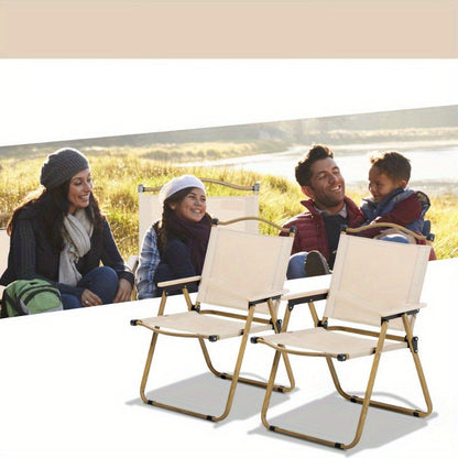 Inklapbare Campingstoel – Vouwstoel – Buitenstoel – Tuinstoel – Vissersstoel – Stalen Frame – Houtlook Design
