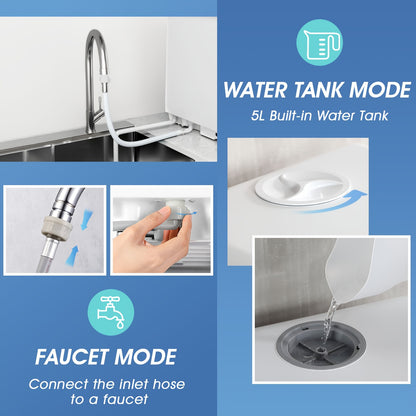 Draagbare Vaatwasser – Compacte Mini Vaatwasser – Aanrechtvaatwasser – Kleine Vaatwasser – Tafelmodel Vaatwasser – 6 Wasprogramma’s – 5 Liter Watertank Met 2 Aansluitmogelijkheden