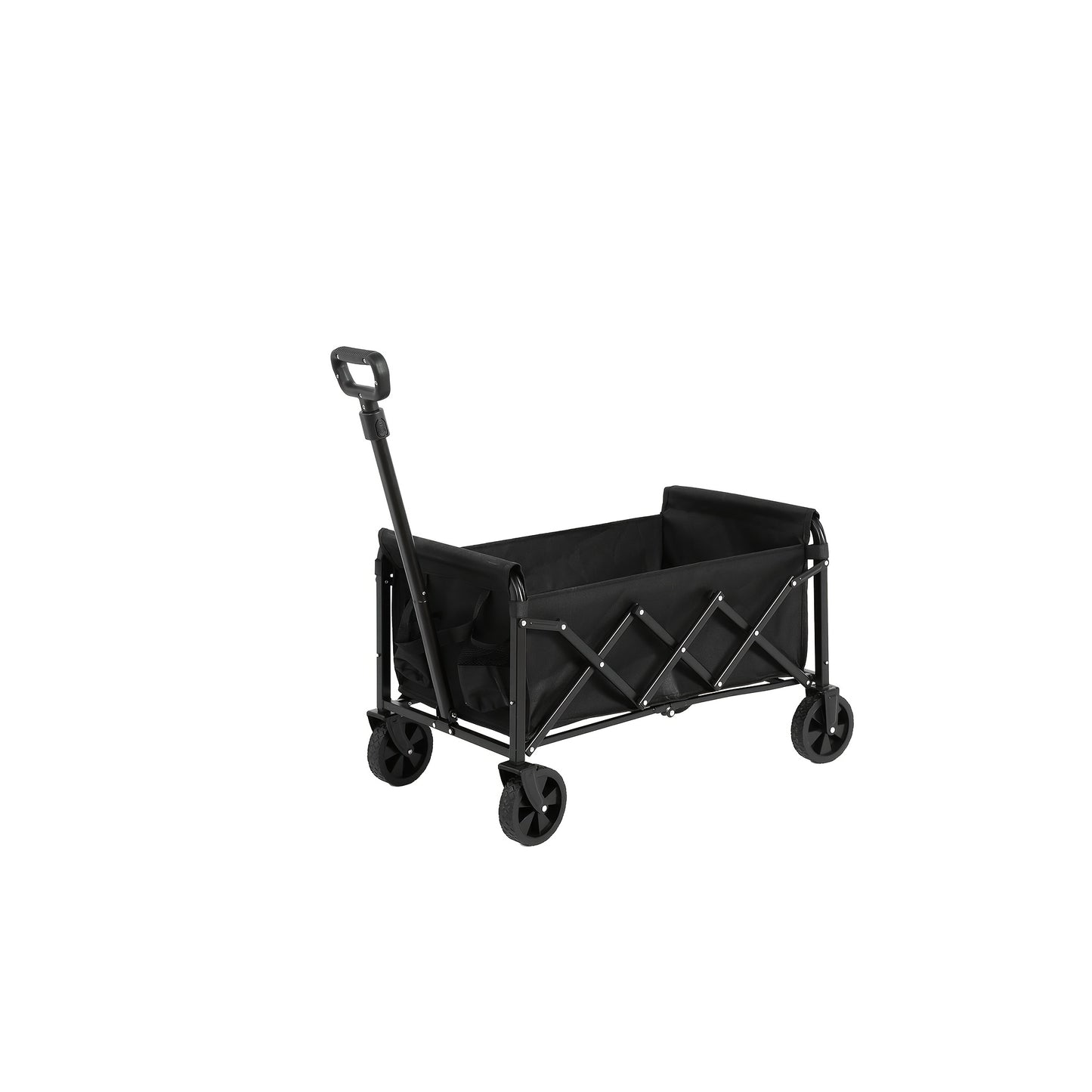 Bolderkar – Inklapbare Wagen – Vouwkar – Transportkar – Tuinkar – Zwart – Lichtgewicht Metalen Frame – Duurzame Rubberen Wielen