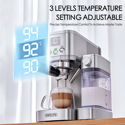 Espressomachine – Koffiemachine – Halfautomaat – Cappuccinomachine – Latte Macchiatomachine – Automatisch Melkschuimsysteem – 20 BAR Pompdruk – 1,3L Watertank – Zelfreinigend