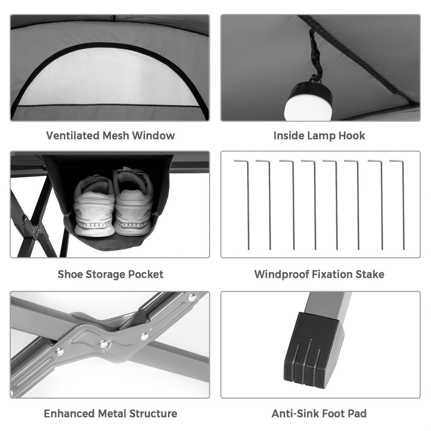 Campingtent – Kampeertent – Tent – Koepeltent – Kampeerset – Voor 2 Personen – Verhoogd Campingbed – Zelfopblazende Matras – Waterbestendig PVC
