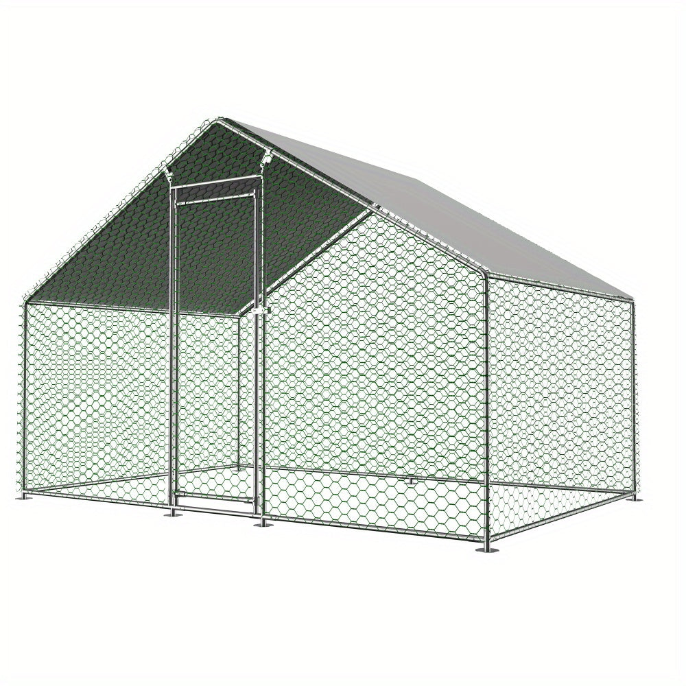 Buitenren – Kippenren – Konijnenren – Dierenren – Hekwerk Buiten – Robuust Metalen Frame – Veiligheidsluiting Met PE-Doek 3x2x2m