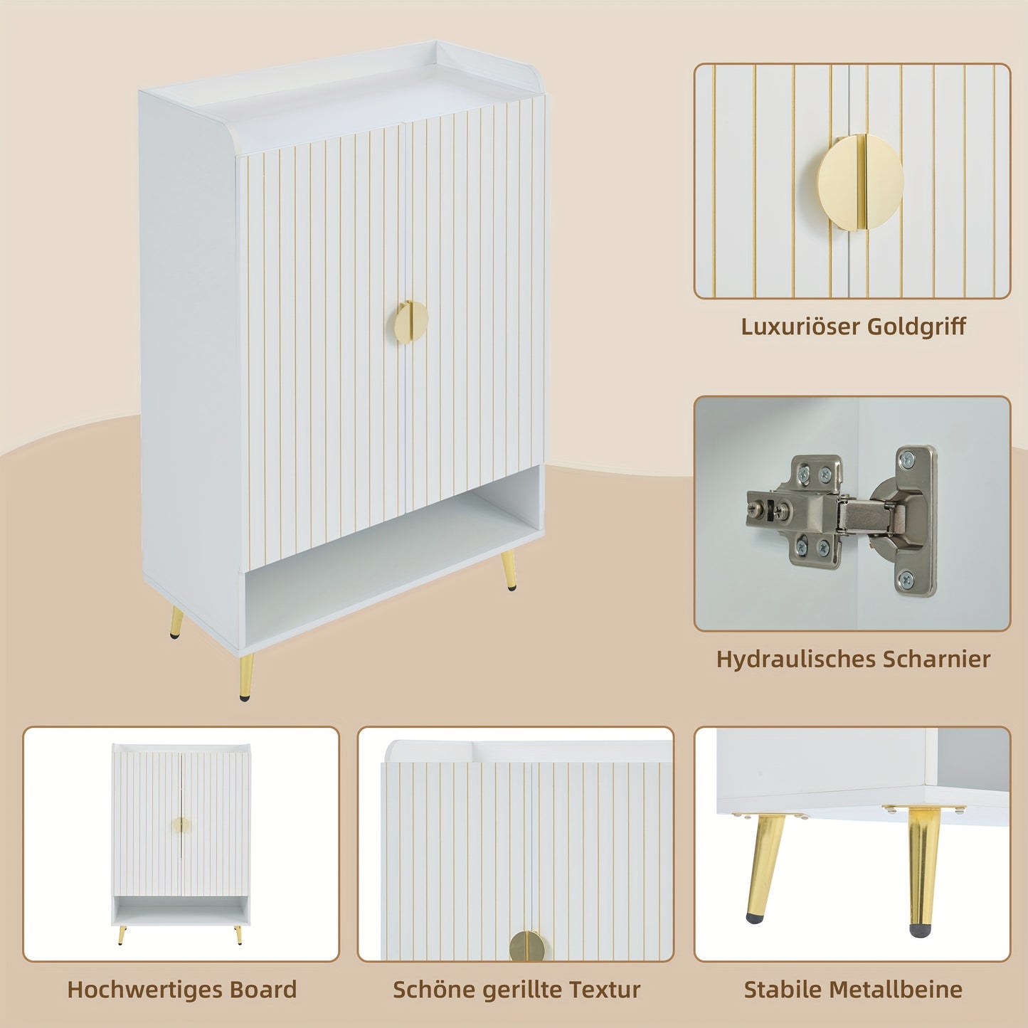 Schoenenkast – Schoenopberger – Schoenrek – Schoenkommode – Halmeubel – MDF – Drie Lagen – Open Lade – Draagvermogen 20KG – Wit