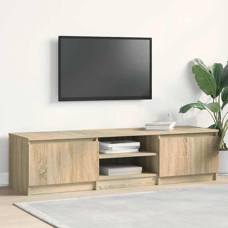TV Meubel – TV Kast – TV Meubels – Media Kast – Entertainment Meubel – Sonoma Eiken Kleur – 140x40x35,5 cm – Hardhout