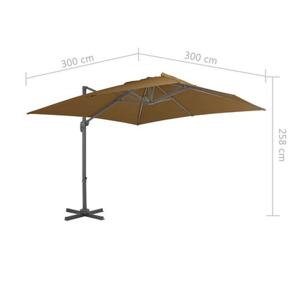 Zwevende Parasol – Hangparasol – Balkonparasol – Tuinparasol – Terrasparasol – 300x300 Cm – Aluminium Frame