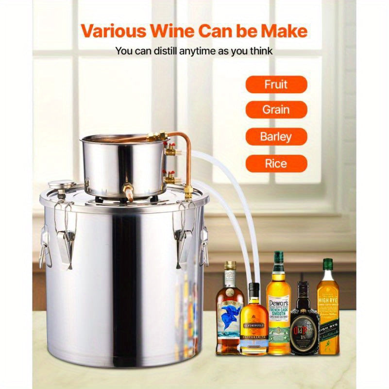 Distilleerketel – Distilleerketel Set – Alcohol Distilleerkit – Thuisbrouwset – 8 Gallon RVS – Grote Inhoud – Duurzaam Roestvrij Staal