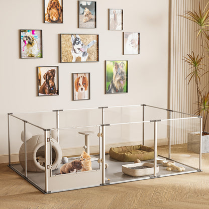 Acryl Hondenhek – Hondenren – Puppyren – Huisdierenren – Dierenhek – 10 Panelen – Transparant 3mm Acryl – Inclusief Antislipmat
