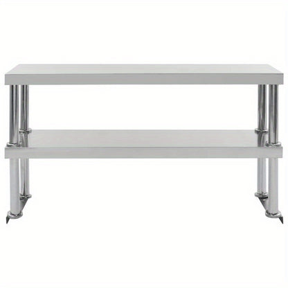 Keuken Werkbank – Werktafel – RVS Werkblad – Werkbank Met Bovenplank – Keukentafel – Roestvrij Staal – 120x60 cm – 150 cm Hoog