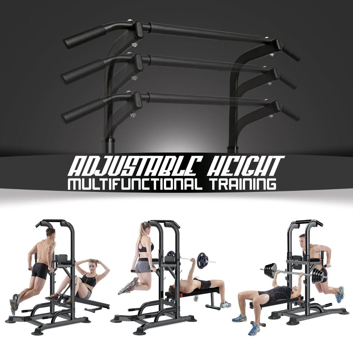 Multifunctioneel Fitnessstation – Fitnessbank – Krachtstation – Trainingsapparaat – Home Gym – Verstelbare Trainingsbank – Duurzame Stalen Constructie – Ruimtebesparend Design
