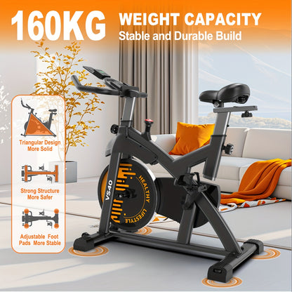 Hometrainer – Fitnessfiets – Ergometer – Indoorfiets – Magnetische Weerstand – Max Belastbaar 150 kg – 300W Koppel – Grote Tablethouder