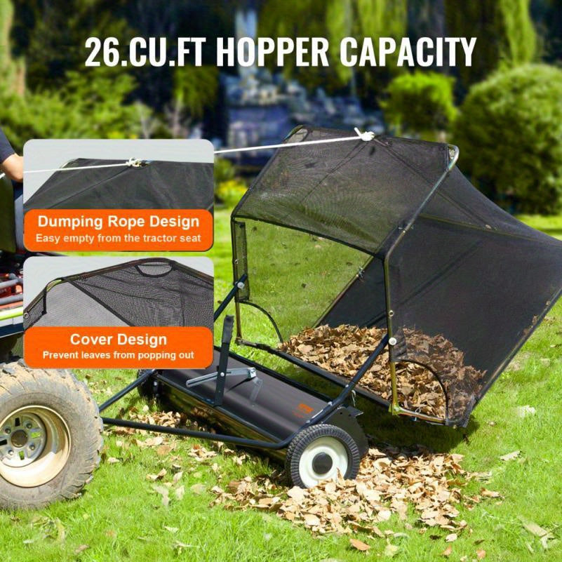 Bladveger – Bladzuiger – Bladverzamelaar – Tuinveger – Grasveger – 132 cm Werkbreedte – 740 Liter Opvangvolume – Verstelbare Veeghoogte – Duurzaam Polyester