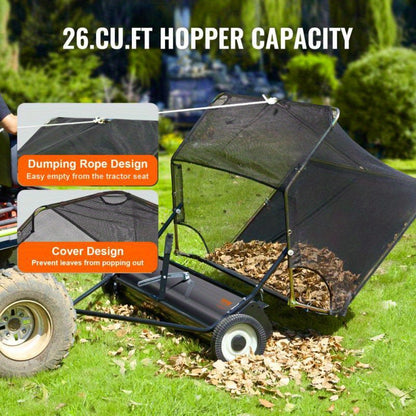 Bladveger – Bladzuiger – Bladverzamelaar – Tuinveger – Grasveger – 132 cm Werkbreedte – 740 Liter Opvangvolume – Verstelbare Veeghoogte – Duurzaam Polyester