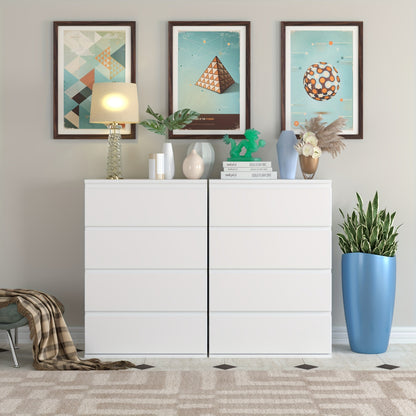 Ladekast – Dressoir – Opbergrek – Kledingkast – Sideboard – Wit – 4 Ruime Lades – MDF Met Waterafstotende Coating
