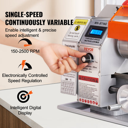 Metaaldraaibank – Mini Draaibank – Precisiedraaibank – Benchtop Draaibank – Metaalbewerking Machine – 7'' x 16'' Compact – 800W Borstelloze Motor