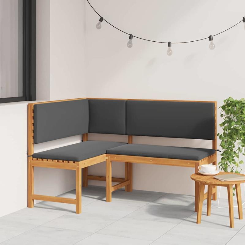 Tuinbank – Buitenbank – Parkbank – Hoekbank – Zitbank – Massief Acaciahout – Weerbestendig – Inclusief Comfortabele Kussens – 140x100x91 cm