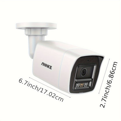 Beveiligingscamera – Camerabewaking – Buitencamera – IP-camera – Bewakingscamera – 4K Ultra HD – PoE Aansluiting – Mens- en Voertuigdectectie – Kleur en IR Nachtzicht – Ingebouwde Microfoon