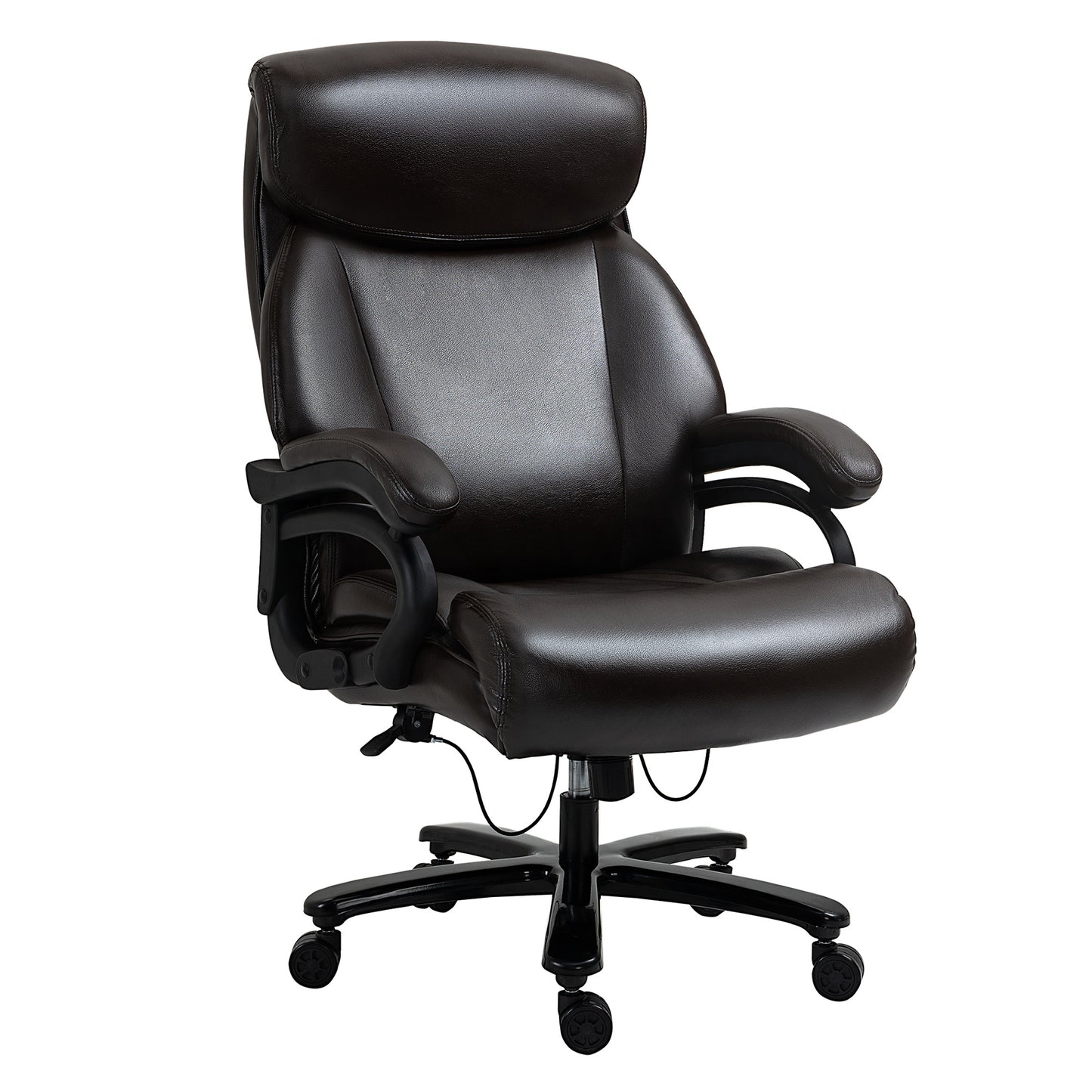 Bureaustoel – Office Chair – Gamestoel – Draaistoel – Executive Chair – Ergonomisch Ontwerp – Verstelbare Hoogte – PU Leder Bruin – 180 kg Draagkracht – 360° Draaibaar – Extra Dikke Padding – 72x83x114-122 cm