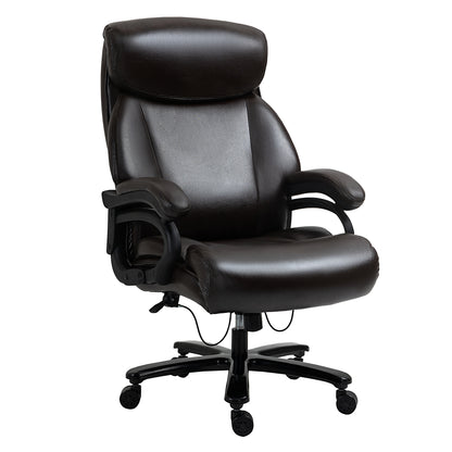 Bureaustoel – Office Chair – Gamestoel – Draaistoel – Executive Chair – Ergonomisch Ontwerp – Verstelbare Hoogte – PU Leder Bruin – 180 kg Draagkracht – 360° Draaibaar – Extra Dikke Padding – 72x83x114-122 cm