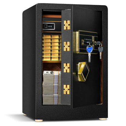 Brandwerende Kluis – Veiligheidskluis – Documentenkluis – Elektronische Safe – Mini Kluis – 42,5L Inhoud – Verstelbare Plank & Alarm Systeem – Zwart