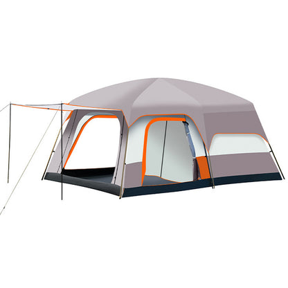 Large Luxury Family Camping Tent with 2 Bedrooms & Living Room - Heavy-Duty - Spacious Outdoor Tent Suitable for 8-12 People, /Fiberglass Frame, Setup, for glamping, RV Parks, Group Events