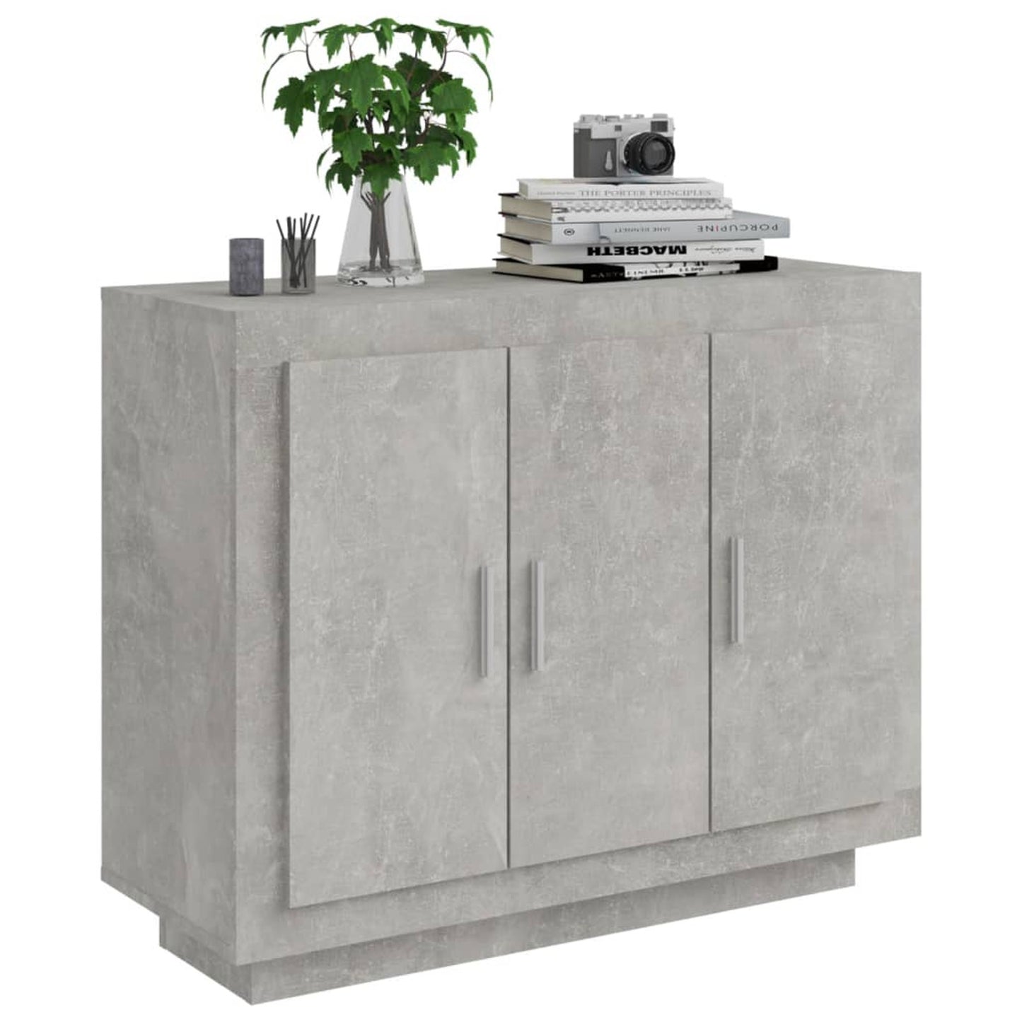 Sideboard Side Cabinet Living Room Bedroom Kitchen Dining Room Storage Cupboard Buffet Table Concrete Grey 92x35x75 cm Engineered Wood