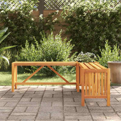 Tuinhoekbank – Hoekbank Tuin – Buitenbank – Tuinmeubel – Plantenbak – Acaciahout – Weerbestendig – 117x117x40 cm