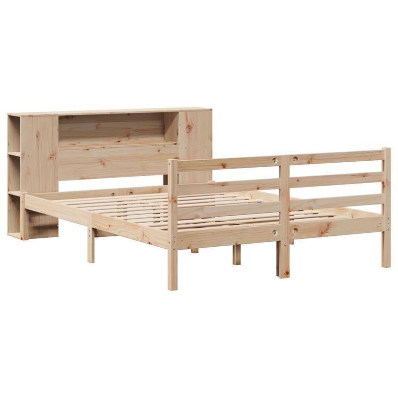 Boekenkastbed – Bed Met Boekenkast – Slaapbank – Opbergbank – Eenpersoonsbed Marrone – Massief Dennenhout – 120x200 cm