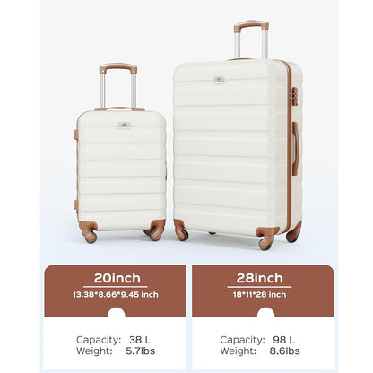 Kofferset – Reiskoffer Set – Trolley Koffers – Handbagage Koffer – Ruimbagage – Hardcase ABS+PC – TSA Slot & Fluisterstille 4-Wiel Spinnerwielen – 5-delig (20”+24”+28”+Handtas+Cosmeticatas)