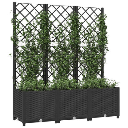 Zwarte Plantenbak Tuin – Plantenbakje – Bloempot – Plantenkas – Plantenhouder – Met Klimrek – Weerbestendig Duurzaam Kunststof – 30,48 x 20,32 x 10,16 cm