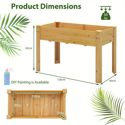 Verhoogde Tuinbak – Kruidentuinbak – Plantenbak – Bloembak – Moestuinbak – Massief Vurenhout – Inclusief Drainage – Ergonomisch Design 47 Inch