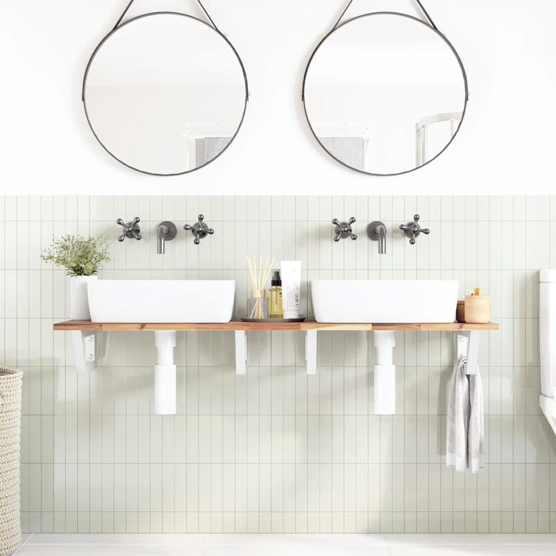 Wandrek – Wandplank – Muurrek – Opbergrek – Plank – Ruimtebesparend Design – Staal Met Acaciahout