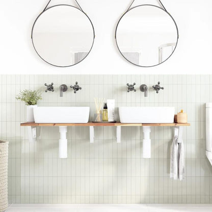 Wandrek – Wandplank – Muurrek – Opbergrek – Plank – Ruimtebesparend Design – Staal Met Acaciahout