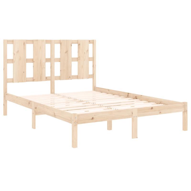 Modern Minimalist Bed Frame without Mattress - Heavy-Duty Pine Wood Platform Bed, Easy Assembly Tool-Free Setup, Fits Standard Mattresses, for Small Spaces & Contemporary Bedrooms - Durable Furniture, Clean Line Design, Space