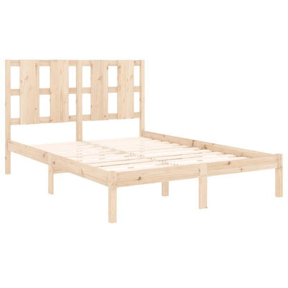 Modern Minimalist Bed Frame without Mattress - Heavy-Duty Pine Wood Platform Bed, Easy Assembly Tool-Free Setup, Fits Standard Mattresses, for Small Spaces & Contemporary Bedrooms - Durable Furniture, Clean Line Design, Space