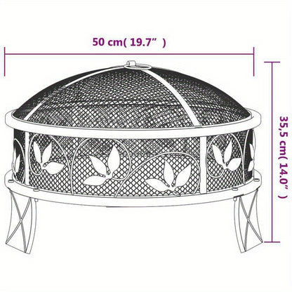 Vuurkorf – Tuinhaard – Buitenhaard – Kampvuurkorf – Extra Groot – 50 Cm Diameter – Staal Van Hoge Kwaliteit