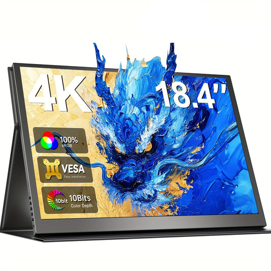 Draagbare Monitor – Extern Scherm – Tweede Scherm – 4K Portable Display – 18,4 Inch – 4K Ultra HD Resolutie – FreeSync & IPS Technology