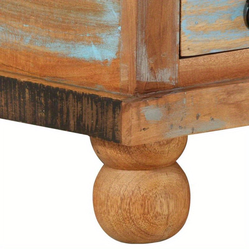 Salontafel – Koffietafel – Bijzettafel – Woonkamertafel – Tafel – Mid-Century Modern – Turquoise Blauw & Natuurlijk Hout – Compact 70x70x38 cm – Solide Houtconstructie met 4 Poten en Lades