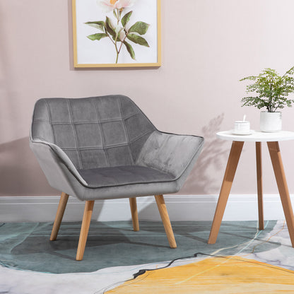 Fauteuil – Loungestoel – Relaxstoel – Accentstoel – Leunstoel – Scandinavisch Design – Fluwelen Bekleding – 67 x 61,5 x 71 cm