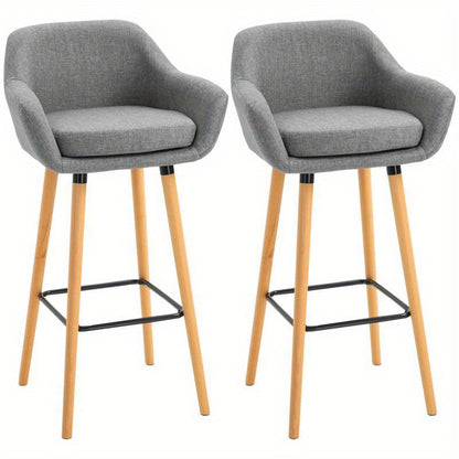 Barkrukken – Barstoelen – Keukenstoelen – Krukken – Barkruk Set van 2 – Verstelbare Zithoogte Tot 65 cm – Stevig Engineered Wood Frame
