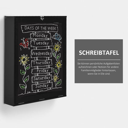 Opklapbare Wandtafel – Vouwbureau – Muurtafel – Inklapbare Werkplek – Slimme Opbergruimte – Ruimtebesparend – Robuust MDF Zwart 60x94,5x147 cm